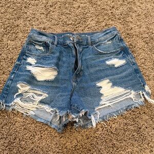 American Eagle Blue Distressed Jean Shorts